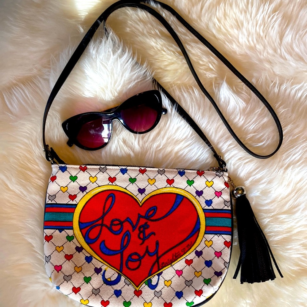 Brighton Tc Canvas Love Joy Crossbody Purse